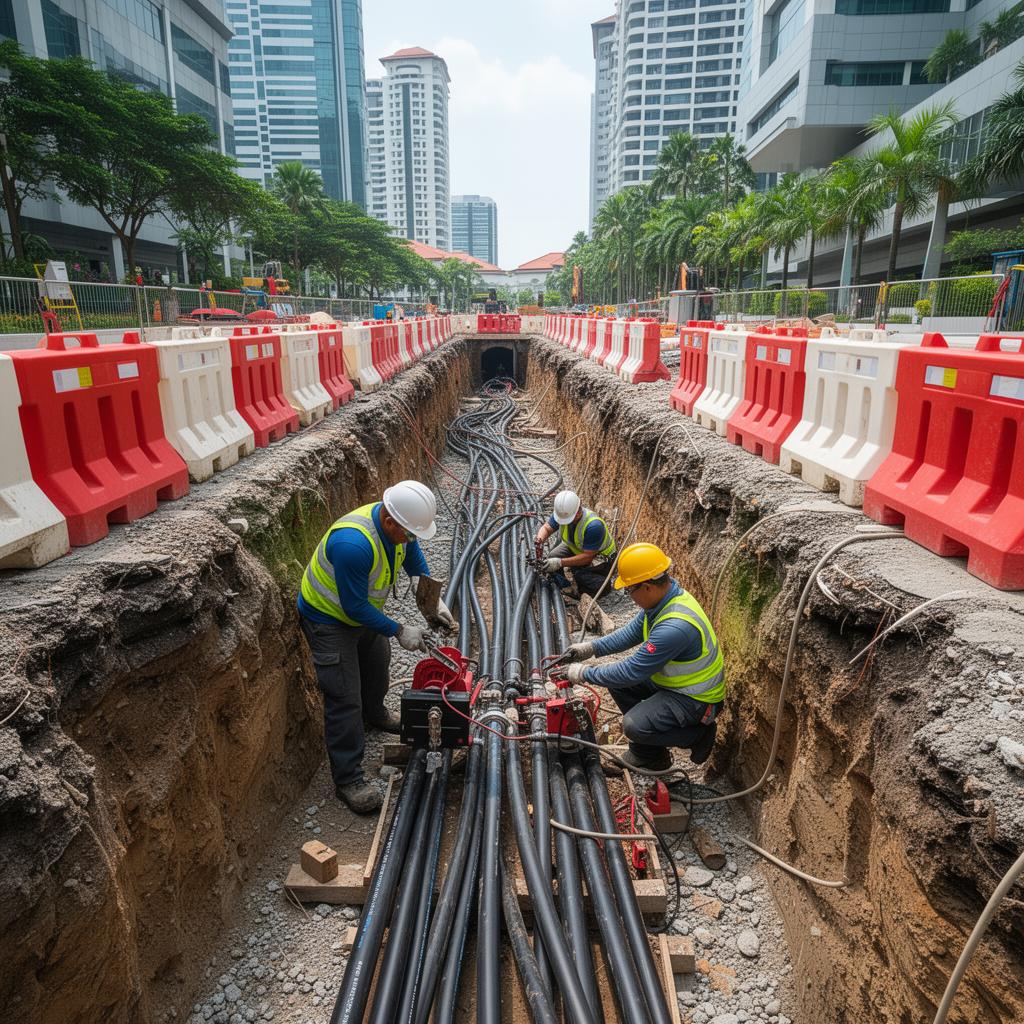 Cable fault repair excavation